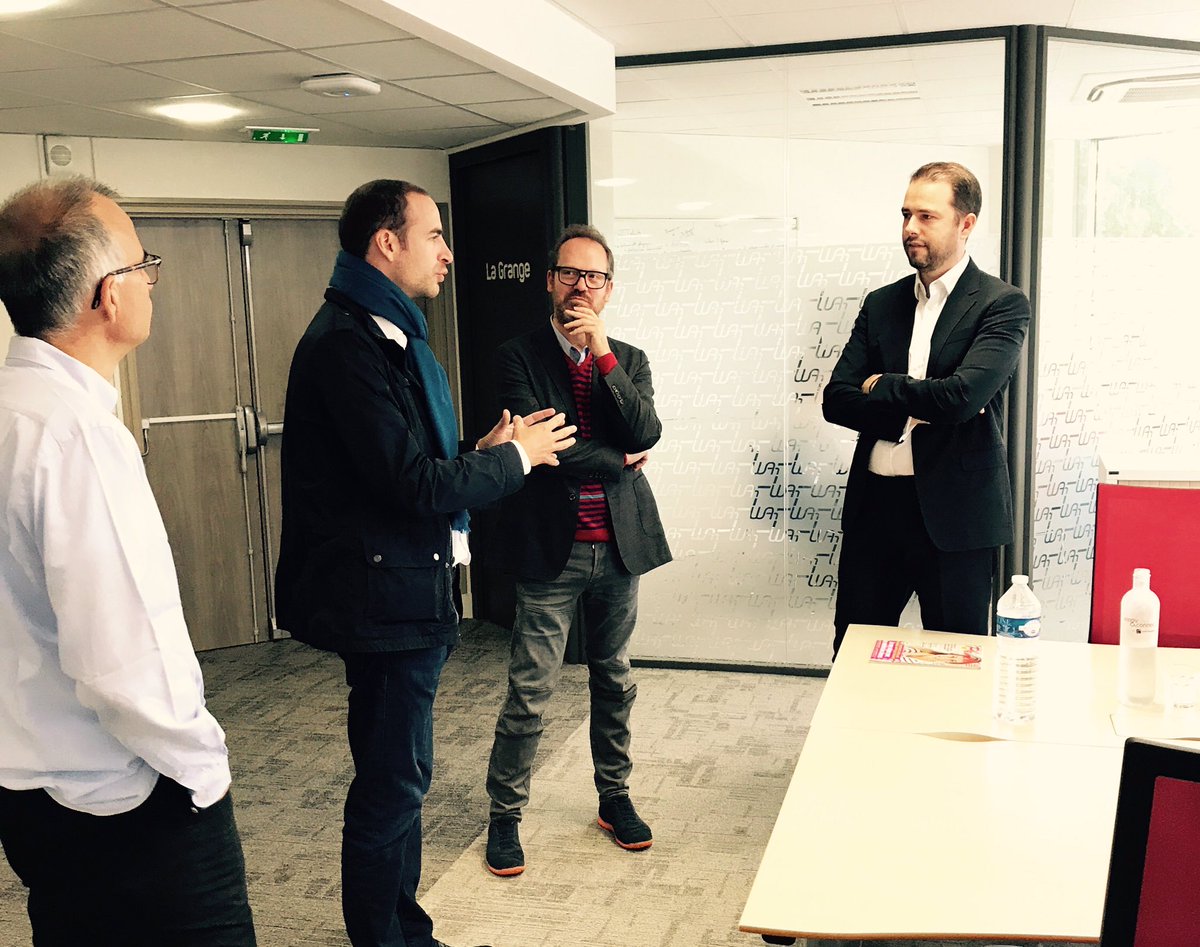 gdelasteyrie's tweet photo. Visite au #WAIMassySaclay où sont hébergées les #startups du programme @mabanque_bnpp. Bon courage à @SpotLightOG #ExoNeo et #Hudi ! 👏🏻 https://t.co/LSZWodcasc