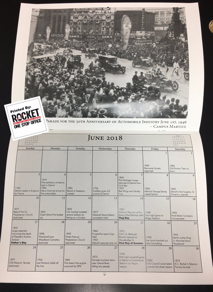 rocketcopyprint's tweet photo. The 2018 Detroit Historical Calendars are hot off the press and making their way to area retailers. Support Local! https://t.co/SBo8omVo0J https://t.co/nGKXVpbbTW