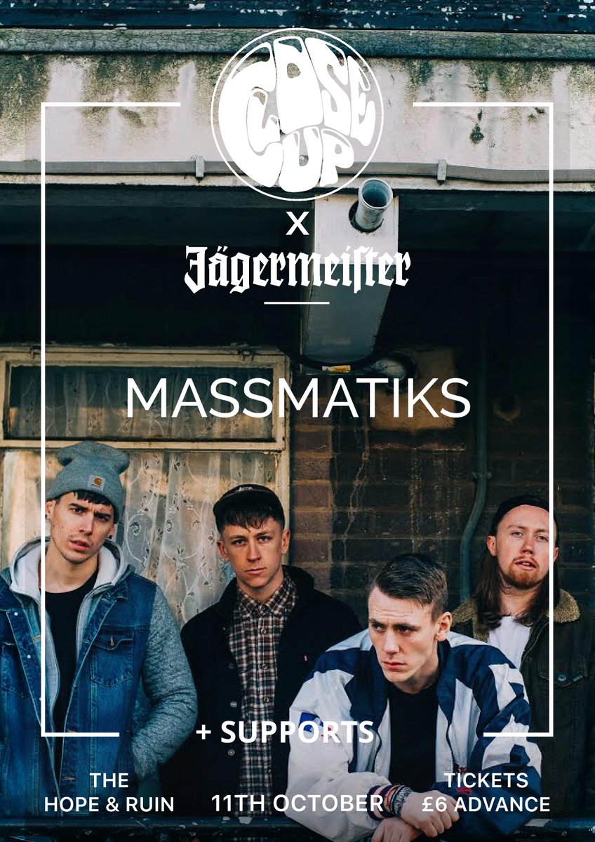 Jägermeister UK (@jageruk) on Twitter photo We go again with <a href="/Closeuppromo/">CloseUp</a> as <a href="/MASSMATIKS/">MASSMATIKS</a> head to Brighton's <a href="/thehopeandruin/">The Hope & Ruin</a> First 50 in get a FREE #JagerIceCold shot.
Tix <a href="/dicefm/">DICE</a> We go again with <a href="/Closeuppromo/">CloseUp</a> as <a href="/MASSMATIKS/">MASSMATIKS</a> head to Brighton's <a href="/thehopeandruin/">The Hope & Ruin</a> First 50 in get a FREE #JagerIceCold shot.
Tix <a href="/dicefm/">DICE</a>