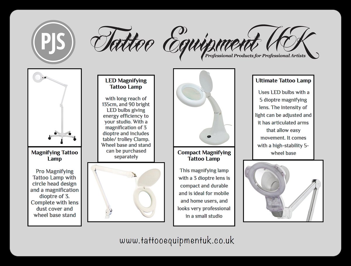 PJSDirect's tweet photo. Tattoo Lights & Lamps
#tattoolights #tattoolamps #tattooequipment #tattooequipmentuk #pjsdirect #tattoostudio #tattooartist #tattoo #tattoos https://t.co/wxPuOIZhky