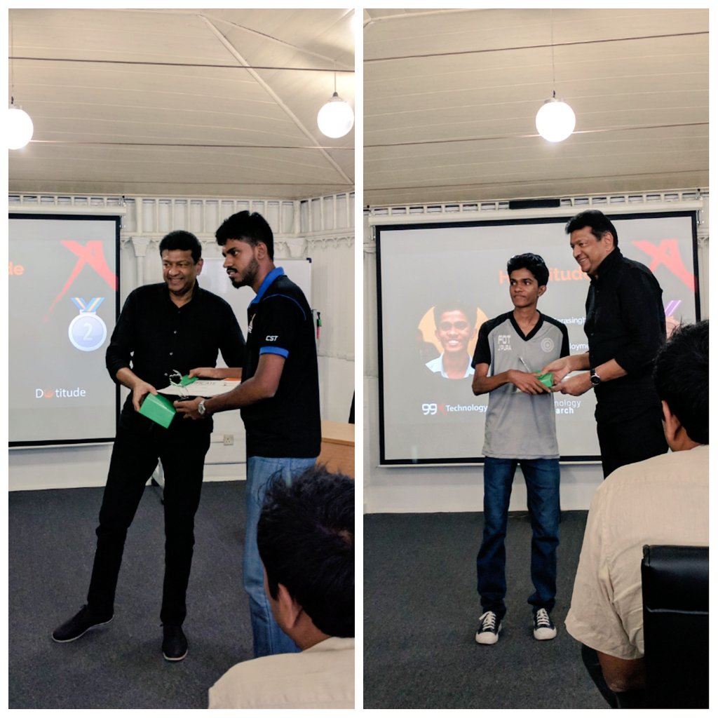 99x_io's tweet photo. Congratulations to the second and first runners-up of #Hacktitude @ShalithaSuranga and Harshana Serasinghe https://t.co/VnhB4lCdOl