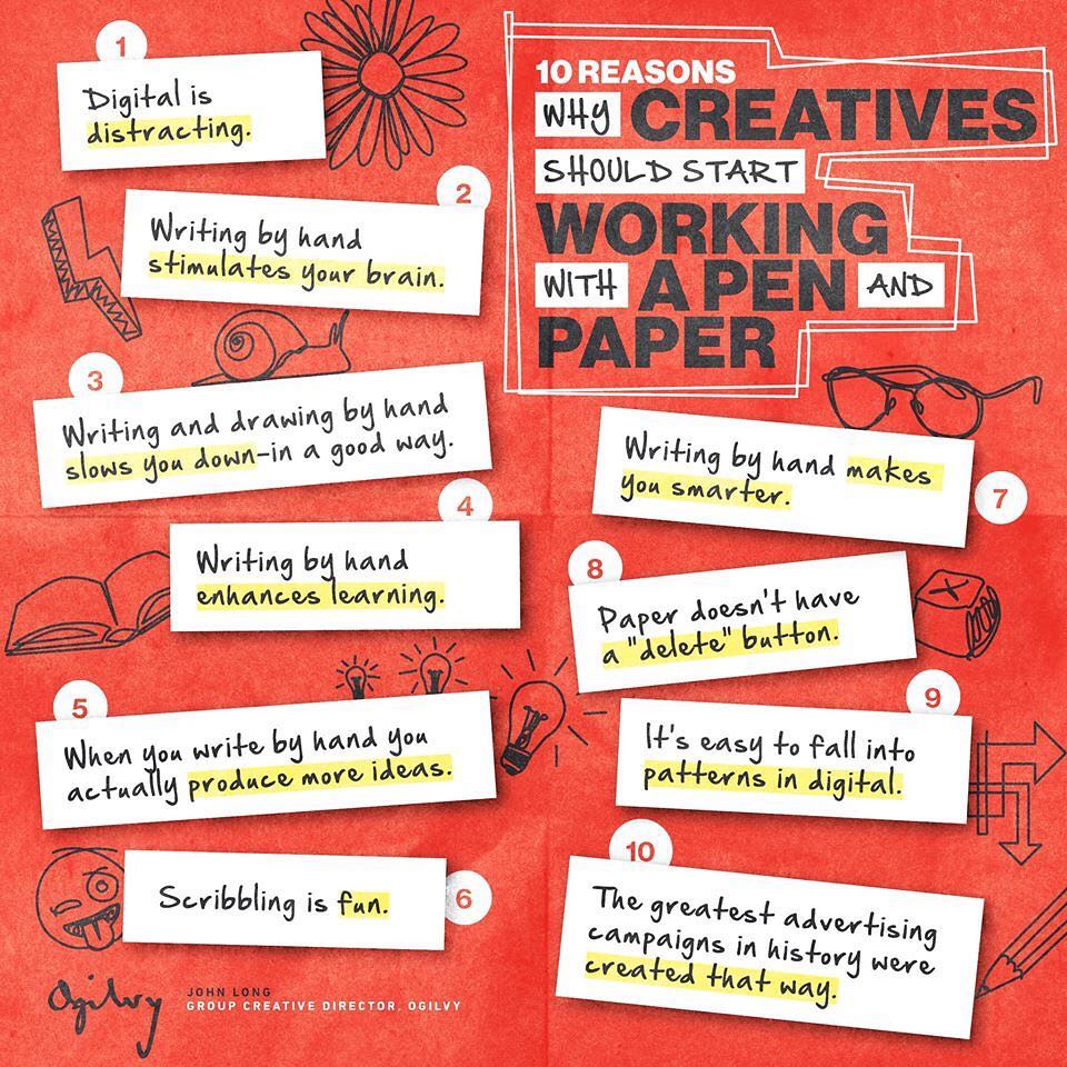 DigiCharityLab's tweet photo. Great advice from @ogilvy. Use pen and paper! https://t.co/UFkZUMQYhB