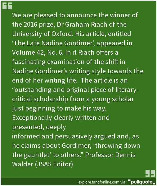 JSAS_Editors's tweet photo. Delighted to announce Dr @GrahamRiach has won the 2016 Ranger Prize - read his article here  https://t.co/YXfOlrrm1o https://t.co/7zRqWo361c