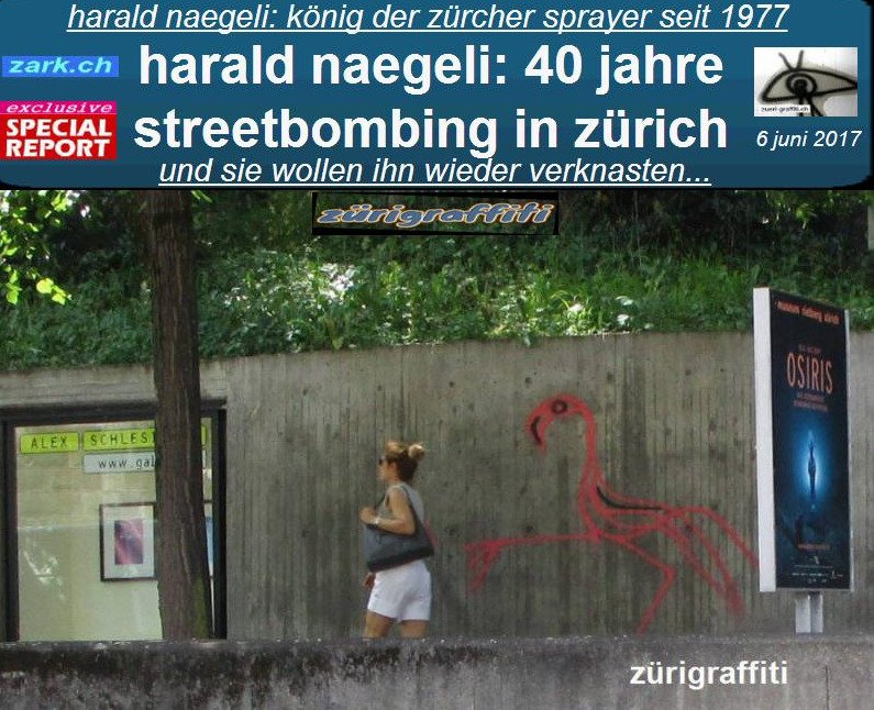 HARALD NAEGELI sprayt seit 1977 in Zürich. 40 Jahre Streetbombing, and still going strong in 2017. Danke, Harald. zark.ch/TIME_89_1_TIME…