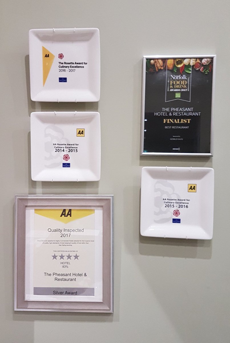 PheasantKelling's tweet photo. We've had a great summer being a finalist at the Norfolk Food and Drink Awards and achieving the AA 4 Star award! #NorfolkFADA #AA4Star https://t.co/e73x21BoTY
