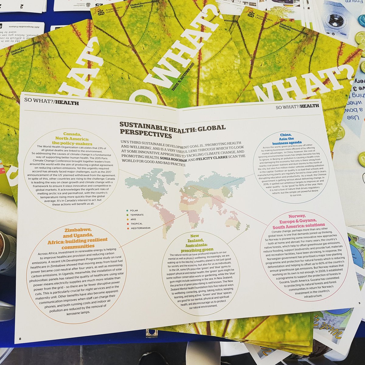 SustHealth2017's tweet photo. #sustainablehealth symposium inspired edition of @GSI_ARU magazine, on campus @AngliaRuskin- lookout for an online version soon! https://t.co/LpcIZBQVmz