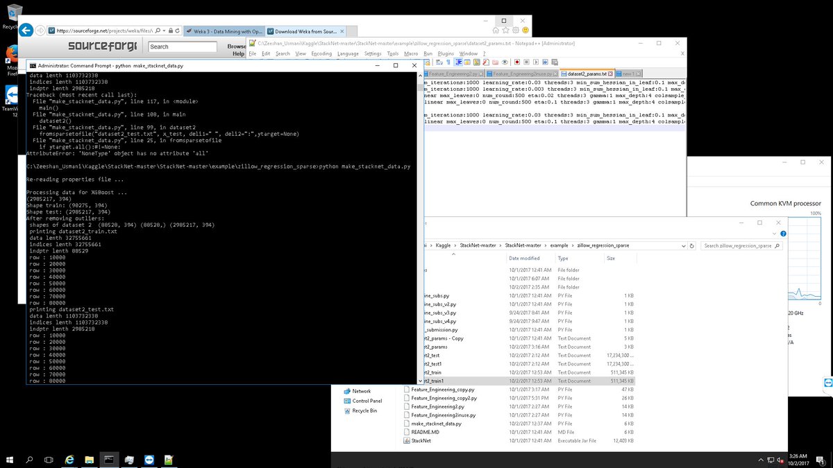 zeeshanusmani's tweet image. One billion one hundred eighty-two million columns crunching for Zillow Prize submission (3m x 394 features) #Zillow #Kaggle #KaggleDatasets