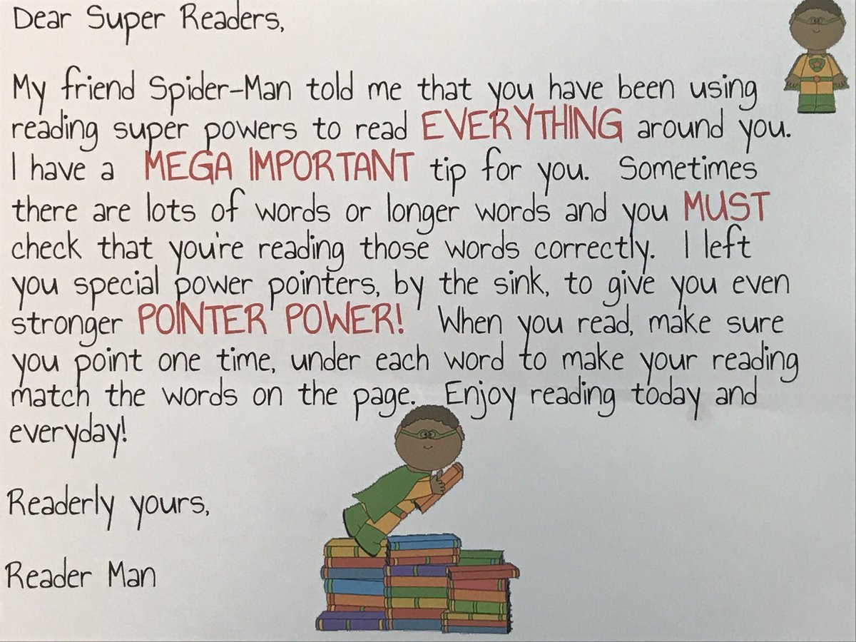 Frogtasticclass's tweet photo. Readerman visited Friday! Checkout our reading super power #kellerliteracy #TCRWP #heroesrock @HESHeroes #pointerpower https://t.co/GYn8YoOx7b
