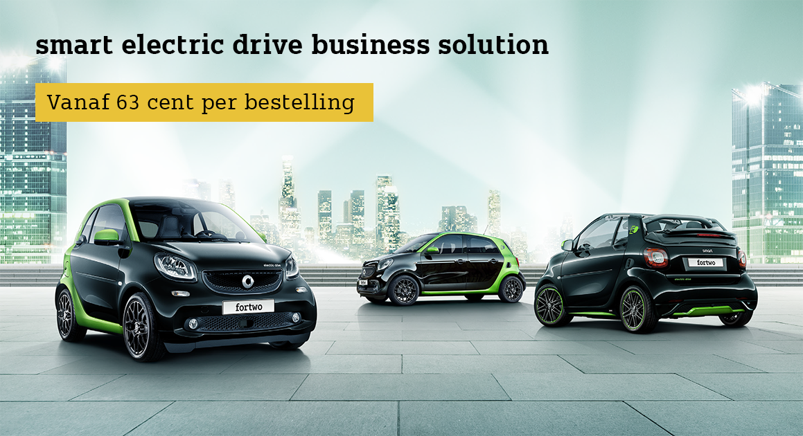 Bestellingen bezorgen met een smart electric drive vanaf 63 cent per bestelling. Weten hoe? Kijk snel op: gomes.nl/bestelling