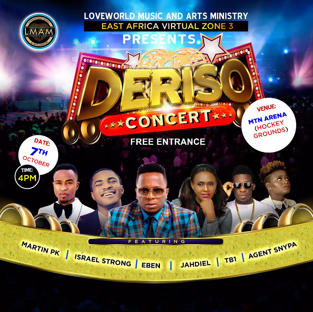 awar_k_titus's tweet photo. More about my hectic weekend. 

Next Stop this weekend #DerisoConcert by @christembassyug 
This Saturday! 
And it's free! Check the line up. https://t.co/ugQplUhSEa