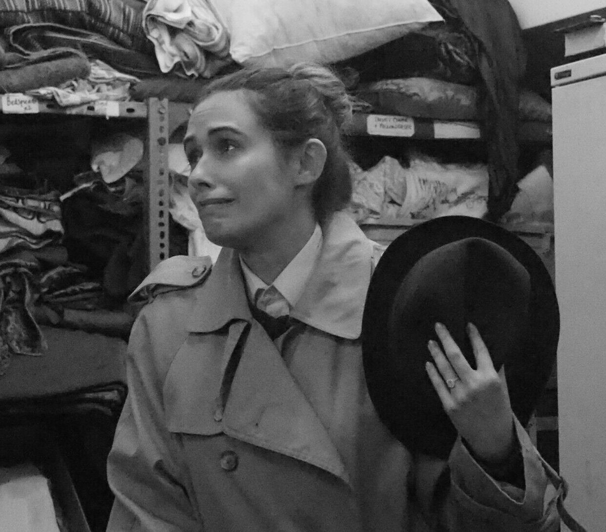 Tower39Steps's tweet photo. We are keen to speak to @emilyaliceblogs. She may be disguised as a heavy, a compère or a saucy hotel owner @towertheatre #The39Steps https://t.co/7BmEvhbLkT