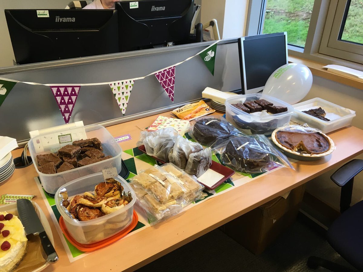 FinchConfidence's tweet photo. A fantastic selection of cakes today at #TeamFinch HQ as we raise funds for @macmillancancer 🍰 🍰 🍰 thanks to @SpoonaciousB for arranging 👍 https://t.co/kQIdY4876X
