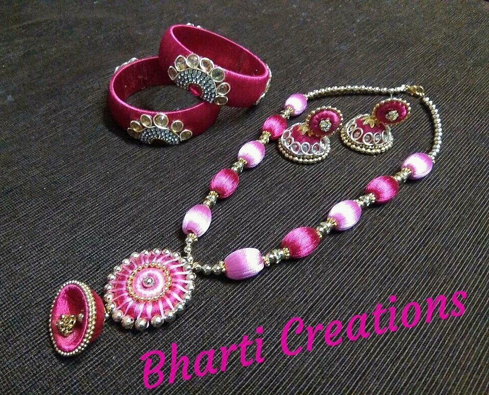 BC_SilkThread's tweet photo. Buy Handmade Pink Silk Thread Jewellery set with matching bangles &amp; earrings for Women &amp; Girls. For inquiry or order WhatsApp us @9979081686 https://t.co/2x8SnIxGsY