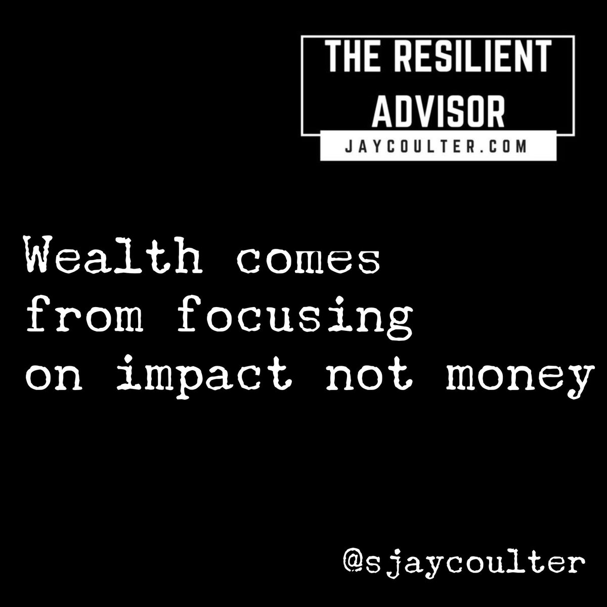 sjaycoulter's tweet photo. #resilientadvisor #financialadvisor #financialadvisorcoaching #cfp #success #financialplanner https://t.co/C0eqxXQFpS