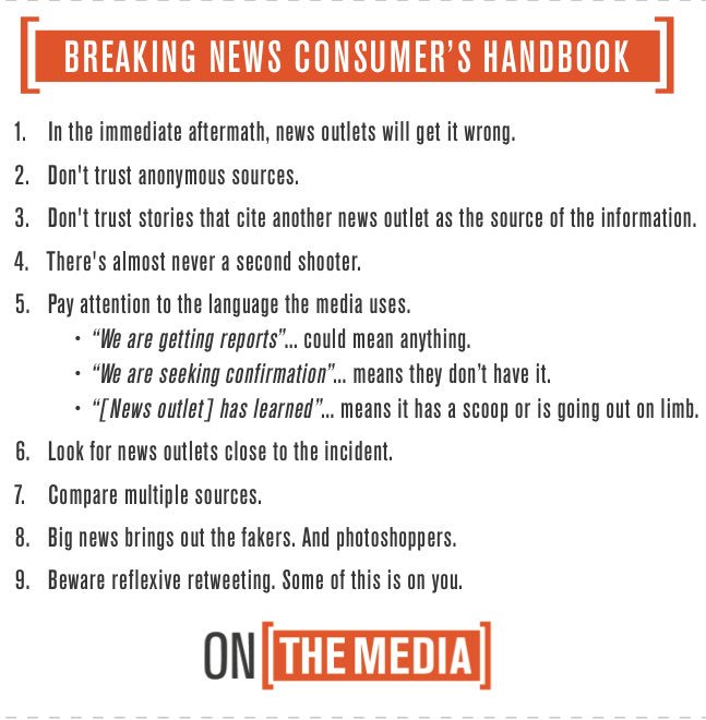 MattGertz's tweet image. When there's a tragic breaking news story like today, here's how you can be a responsible media consumer: