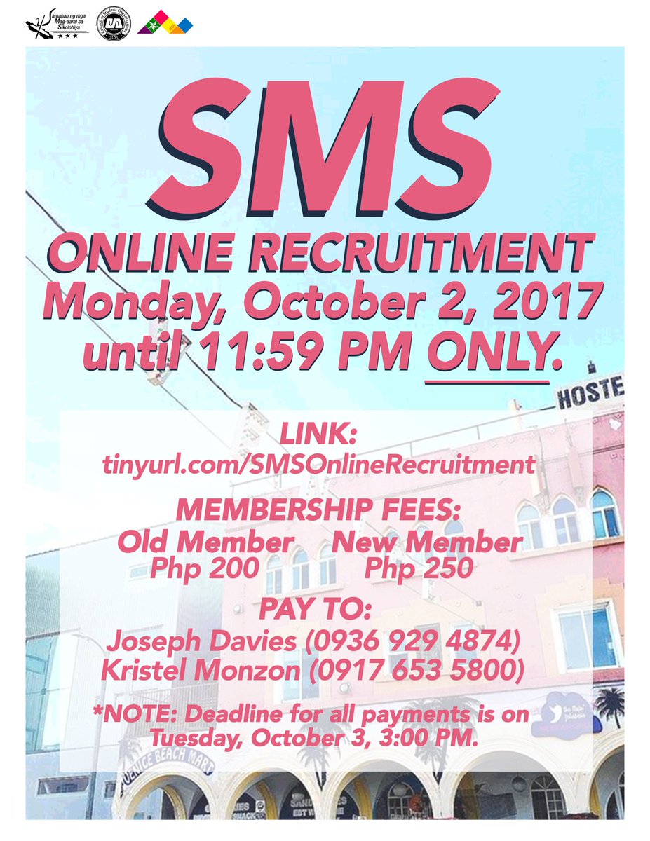 iggyyoung's tweet photo. LASALLIANS, #JoinSMS WHILE YOU STILL CAN!!
Online recruitment ends at 11:59 PM TONIGHT, so what are you waiting for? Join now!!!! β₯οΈπ https://t.co/cOmlGaX0Ds