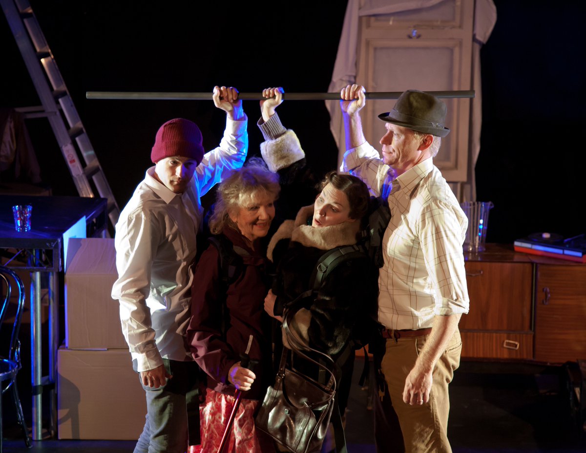 The men of many hats on the New York Subway are fed up that backpacks &amp; sticks are taking up space! #damnedrebelbitches <a href="/PlatformGlasgow/">Platform Glasgow</a>