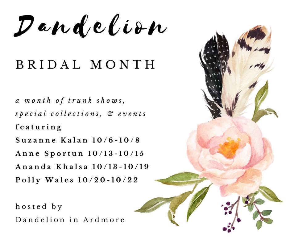 It’s #BridalMonth! Join us @dandelionjewels to shop the special collections for your #wedding. #suburbansquare