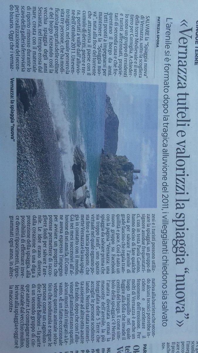 Basterebbe alimentarla con della sabbia dei fiumi come fanno in altri comuni #comunedivernazza #parconazionale5terre #regioneliguria #comunedilaspezia