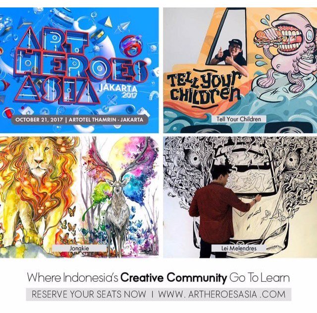 Find out more about ART HEROES ASIA 2017 on the link  artheroesasia.com :D
yang ngefans sama <a href="/LeiMelendres/">Lei Melendres</a> bisa ketemu nih nanti ihihi