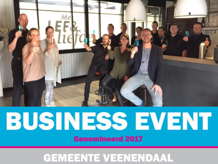 Cateringgroep's tweet photo. Yes!!! Wij proosten vandaag op onze nominatie ‘Ondernemer van het jaar 2017' in de categorie MKB &amp; Detailhandel. 
Trots op ons team!! #bev17 https://t.co/7Mhp7Bv8ck