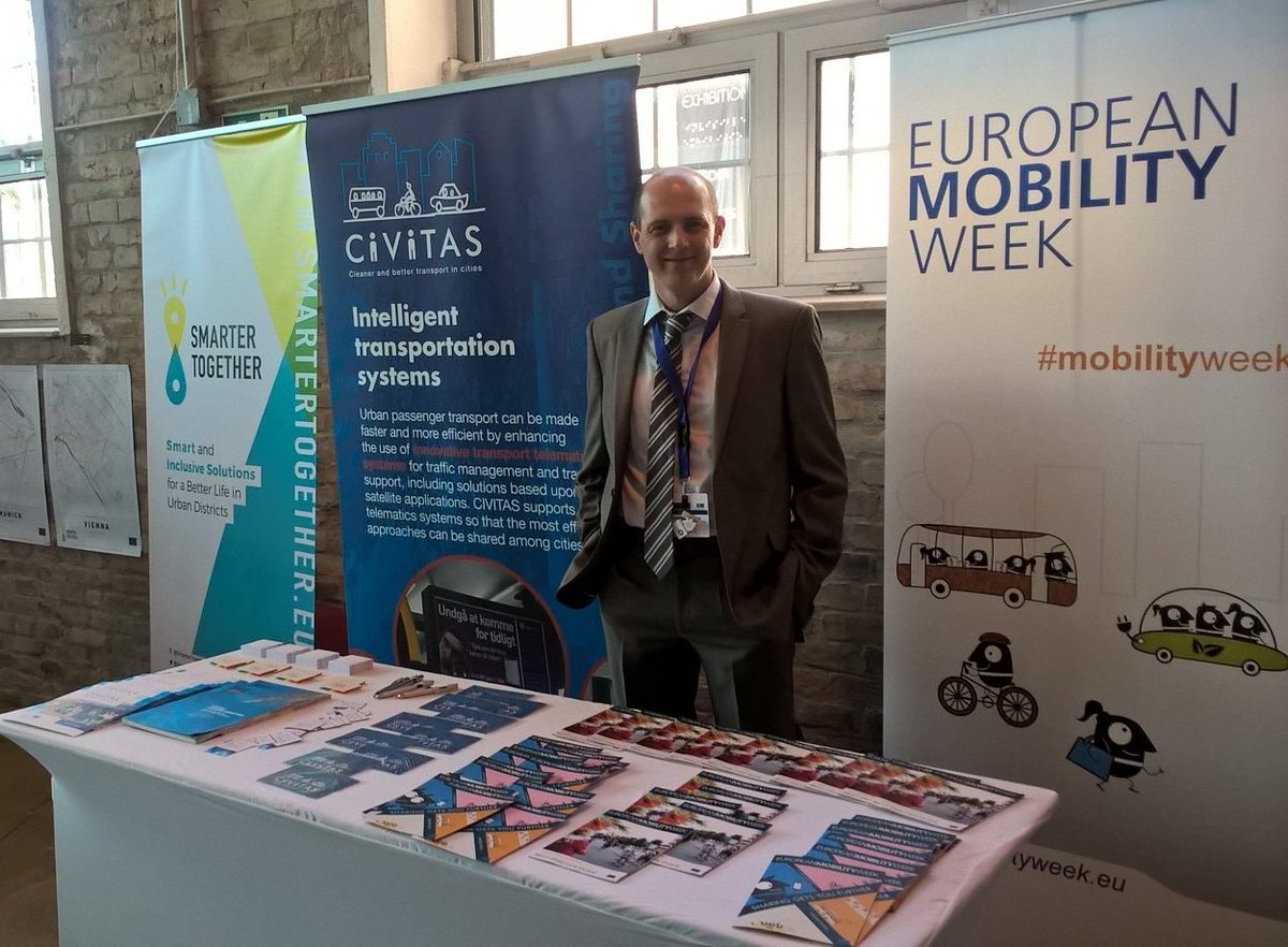 JeromeSimpson2's tweet photo. From #TorresVedras to #Budapest... #MobilityWeek and #civitas2017 gets around! (as do I)😎Come visit us today/tomorrow at empowering #SS4C17 https://t.co/1KHepGosIH