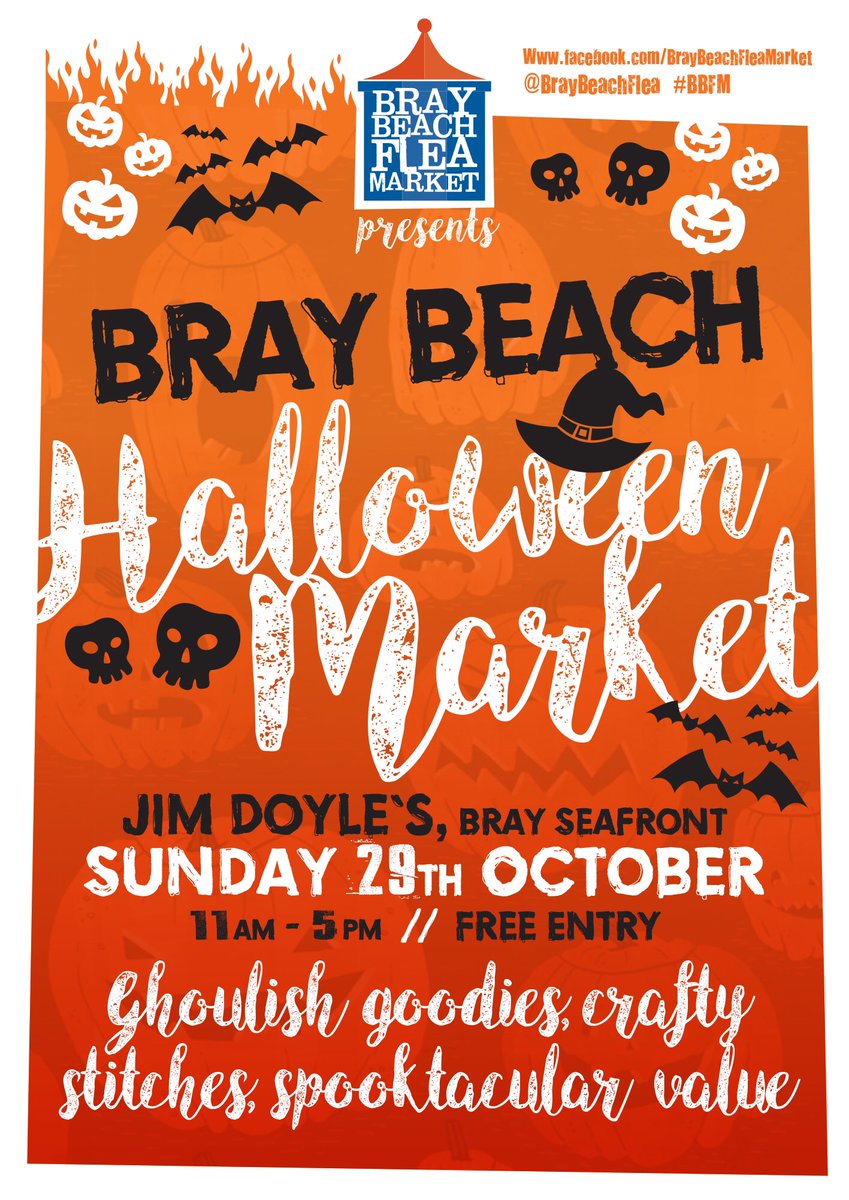 TheMarketGazer's tweet image. Sunday 29th October, #BBFM haunts Jim Doyle&apos;s #Bray 11am-5pm for our #Halloween market woo! #CraftBizParty #Wicklow
