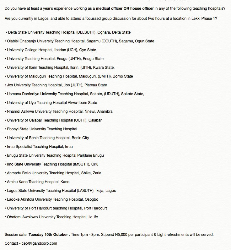 I'll be hosting a meeting w colleagues who have worked as M.Os or house officers in these hospitals. Please help RT &amp; spread d word. Thanks