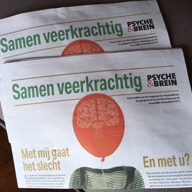 We maakten een krant tgv de Werelddag Geestelijke Gezondheid. Laat ze maar sneuvelen, die taboes! 3-10/10 in de krantenwinkel. <a href="/Werelddag_GG/">SamenVeerkrachtig</a>