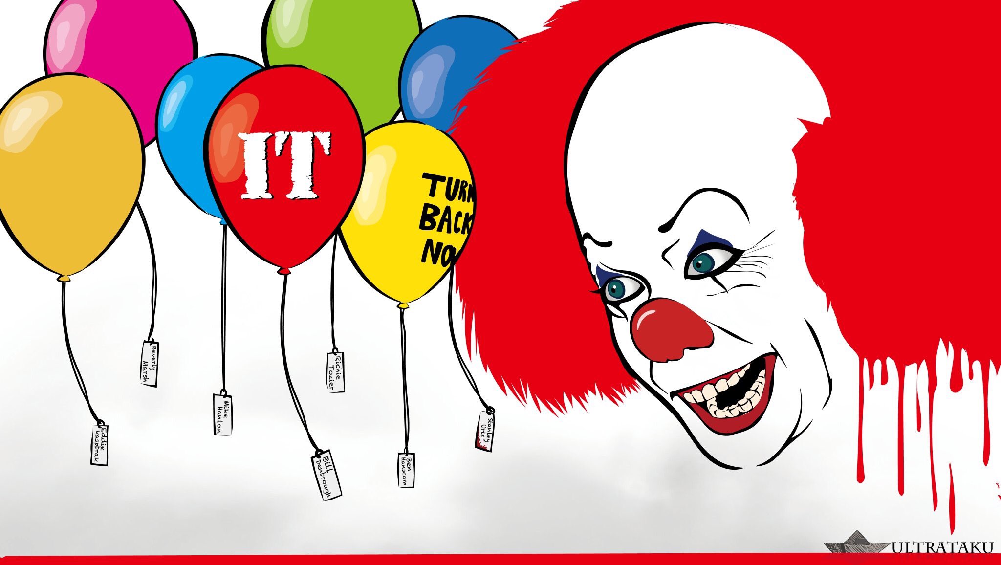 Twitter 上的 Ultrataku It ハロウィン シーズンなんで好きなホラー映画イラストを描きます 最初は一番大好きなit ペニーワイズ大好きなんで 風船はきちんと7つに名前と 早くリメイク観てぇよ T Co O7tyjpzr7w Twitter