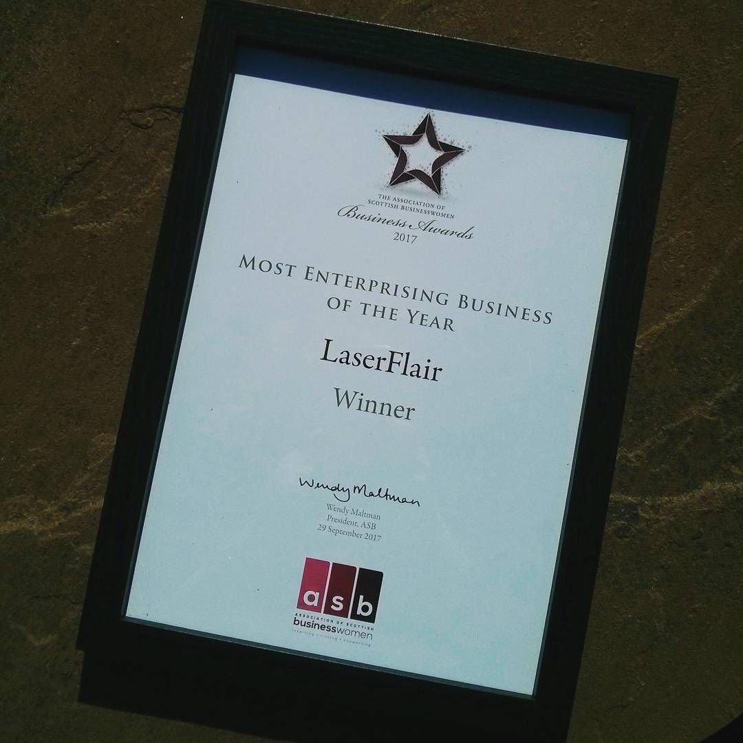 laser_flair's tweet photo. Delighted to #win Most #Enterprising Business of the Year in @ASB's #2017ASBawards. Thankyou to my lovely customers! https://t.co/2qFXKWrKXt https://t.co/NklWMmiKfX