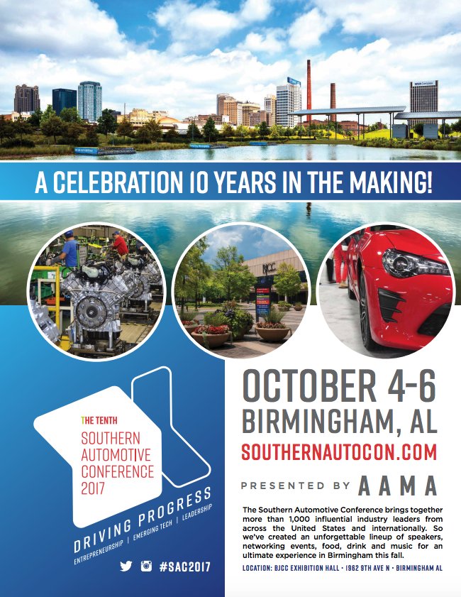 intechusa's tweet photo. Only three days until Southern Automotive Conference! Join us in discussing the Smart Factory and today's vehicle at Booth 104. https://t.co/pSmkY9zMnW