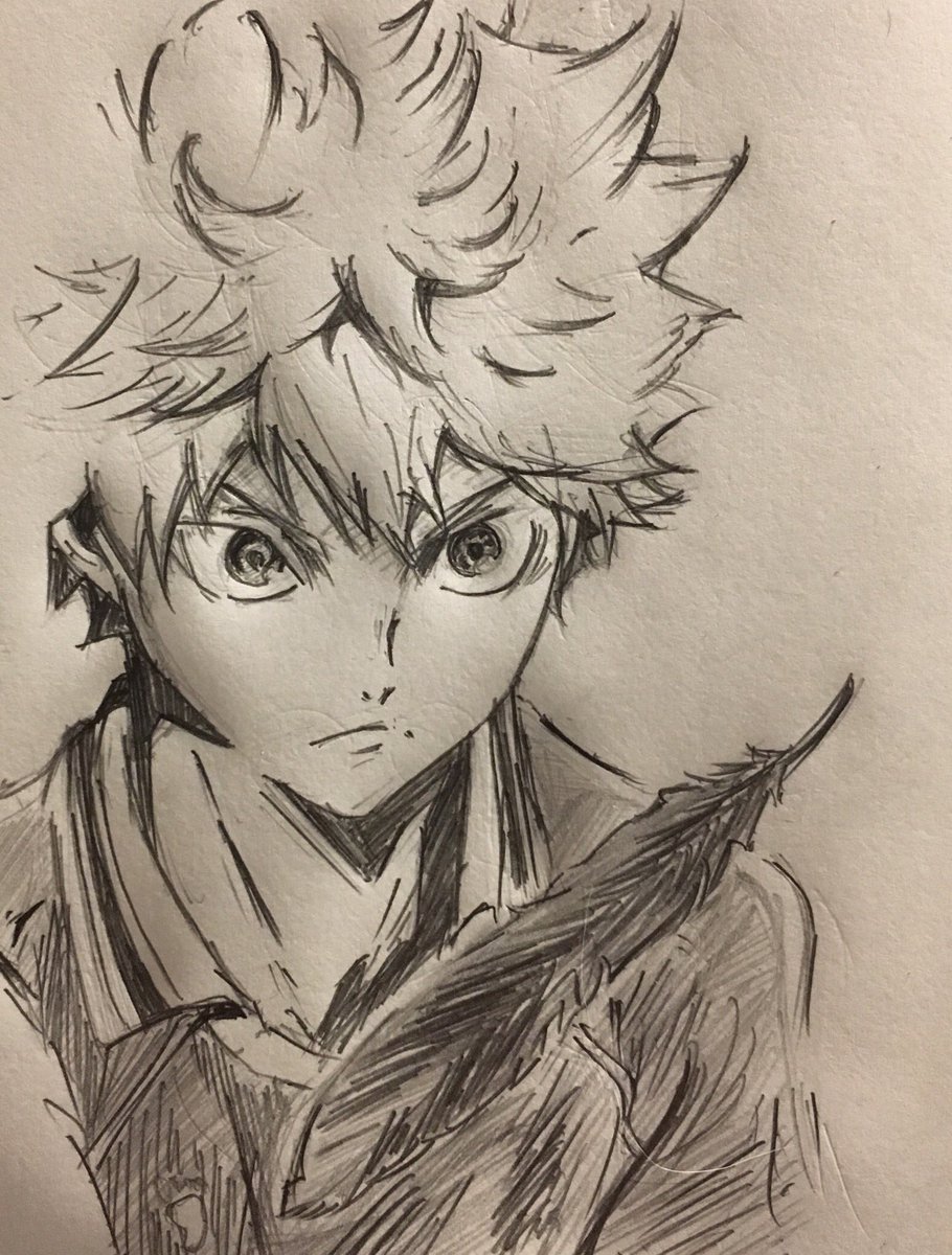 横山かいと ٹوئٹر پر 久々の絵 たぶん初挑戦 のハイキュー 日向 ハイキュー 絵 日向