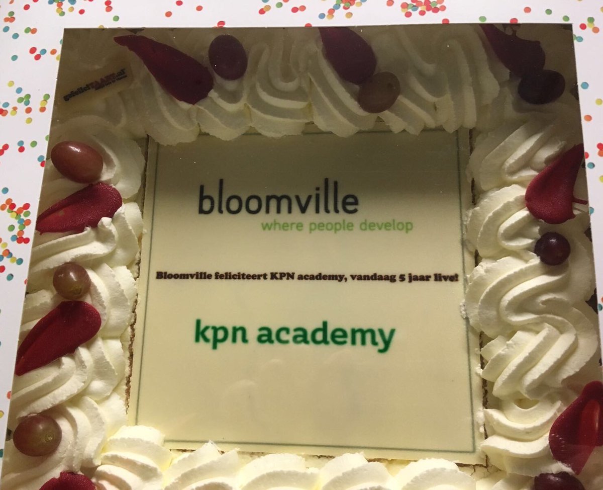 Bloomville feliciteert KPN; vandaag precies 5 jaar geleden dat 
KPN Academy live ging, trots!