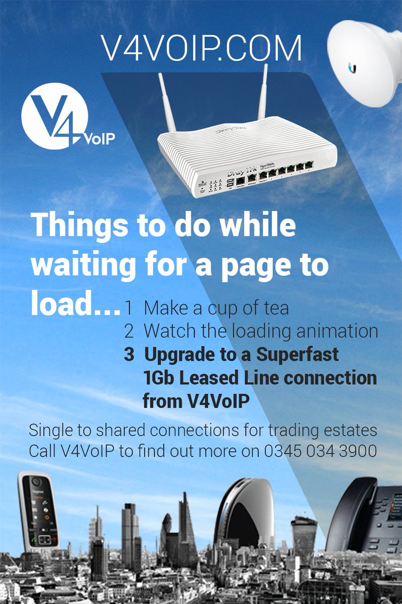 V4Voip's tweet photo. Upgrade to single or shared connections with a 1Gb Leased Line Internet service through V4VoIP. Call 0345 034 3900 today! https://t.co/UXLZcRsPAl
