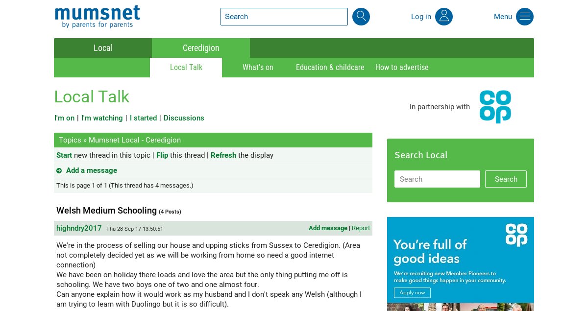 Can Anyone help our poster over on Mumsnet?
<a href="/learnwelshCP/">Dysgu Cymraeg Ceredigion Powys</a> @learncymraeg <a href="/Cymraeg/">Cymraeg 🏴󠁧󠁢󠁷󠁬󠁳󠁿</a> #Welsh 

mumsnet.com/Talk/local_cer…