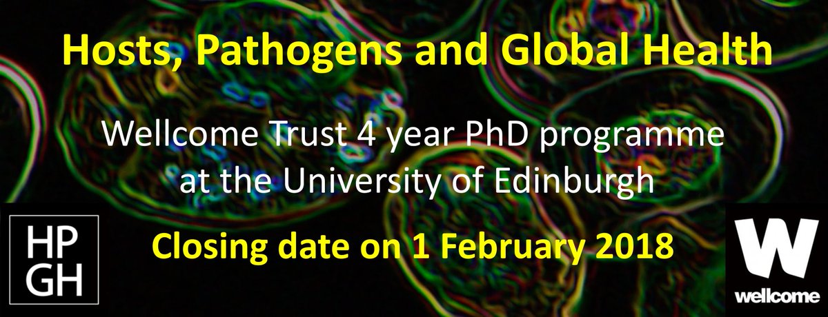 Applications now open for 4 year PhD programme in Hosts, Pathogens and Global Health   ow.ly/zLHx30fzqfy <a href="/KeithRMatthews/">Keith Matthews</a> <a href="/jrossfitz/">Ross Fitzgerald</a>
