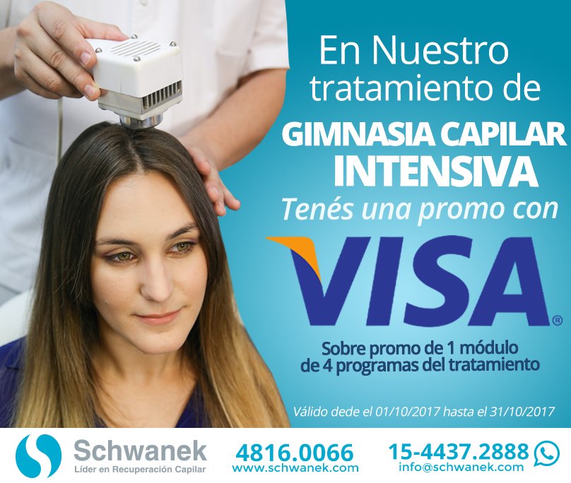 Schwanek_'s tweet photo. #PromoVISA En Nuestro tratamiento de Gimnasia Capilar Intensiva. Tenés una promo con la tarjeta #VISA 4 cuotas fijas https://t.co/FjflcoLd2z