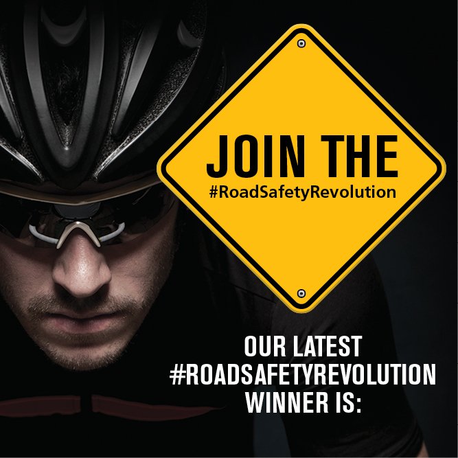 RoadSafetyRev's tweet photo. Winner of September's #RoadSafetyRevolution bike helmet contest is... Bryan Williams! Enter for your chance to win: https://t.co/PbHLtGv8mz https://t.co/gJKtGWQ3Bc