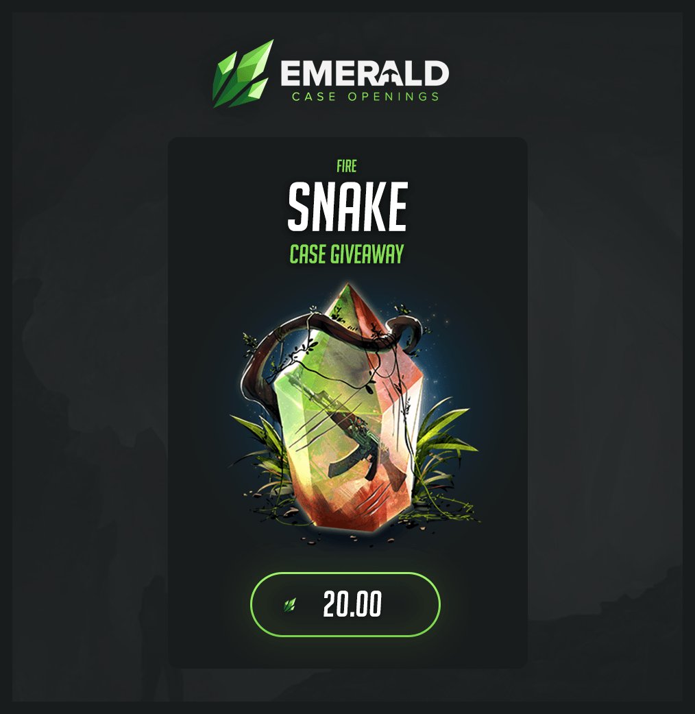 EmeraldsGG's tweet photo. Fire Snake Case Giveaway 🔥

- RT
- Follow
- Tag a Friend
- Collect 2 FREE Cases
https://t.co/mdvfVP5xFL 

3 Winners!
Ends in 24 hours. https://t.co/4HYVuQ7BdH