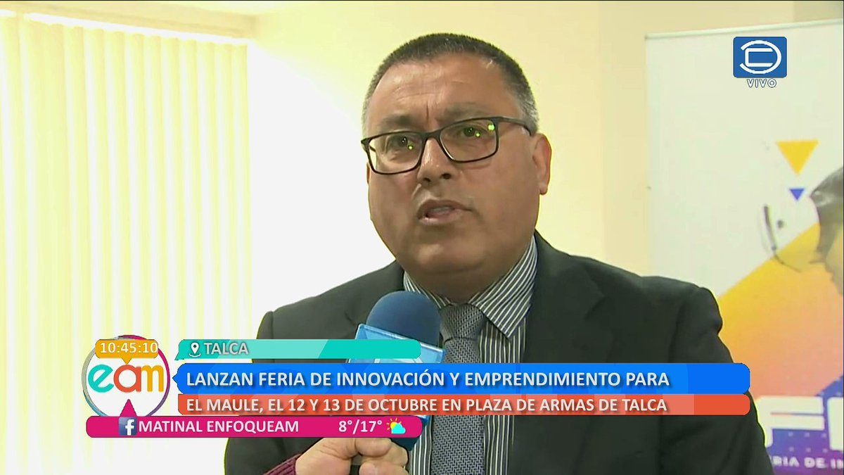 ENFOQUEAM's tweet photo. Con #Despacho #EnVivo desde @Corfo #Maule este lunes 2 de #Octubre #Prensa de @TVCONTIVISION entregó detalles de la feria de #Innovación https://t.co/e1RhiLOS0o