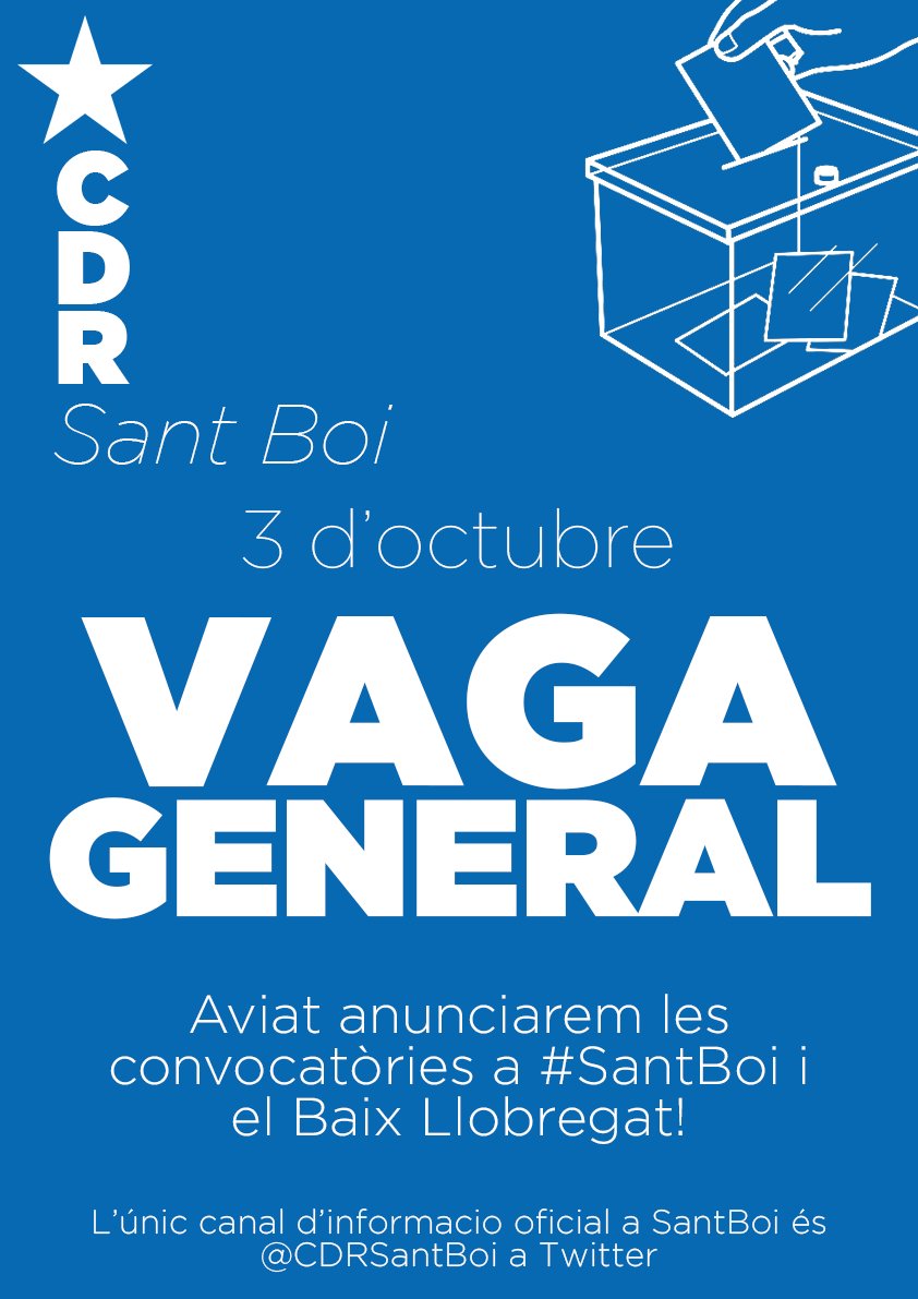 CDRSantBoi's tweet photo. Ja ho sabeu, demà #VagaGeneral!
Estigueu atentes a les convocatòries a #SantBoi. En breus es publicaran! https://t.co/Tzu7eC7U22