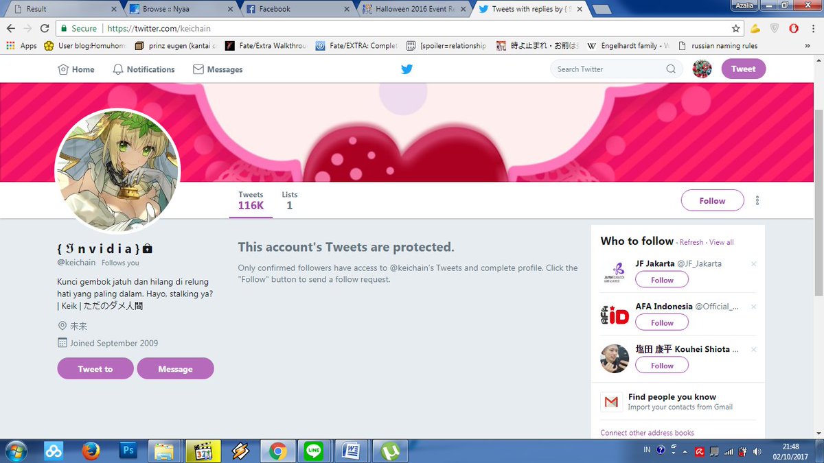 kuecchi's tweet photo. .... kenapa aku tidak memfollow diriku sendiri.... https://t.co/m0H0UotsQ3