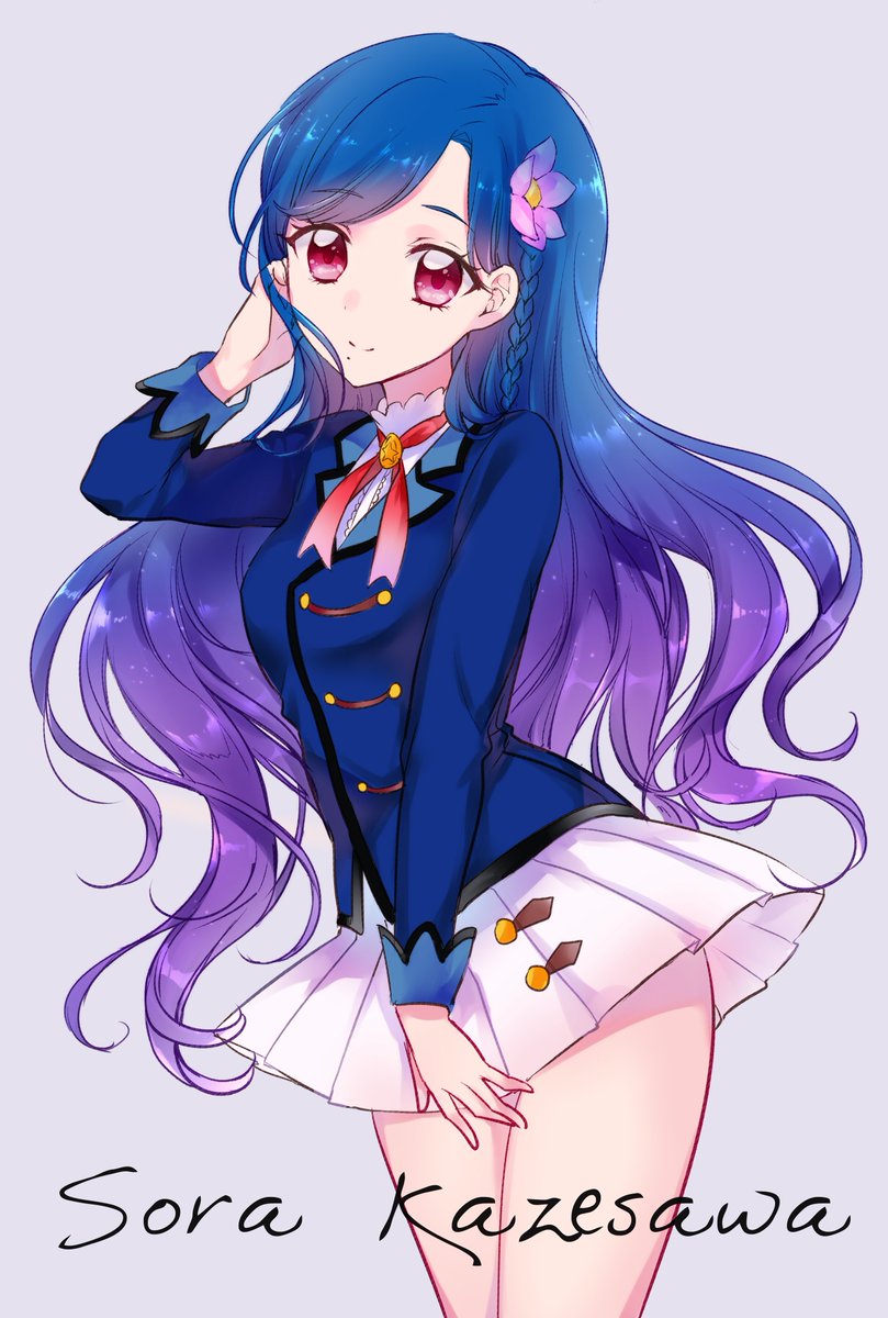 ミュー على تويتر お題箱から 海で遊ぶ風沢そらちゃん と スターライト学園の制服を着た風沢そらちゃん お誕生日おめでとう