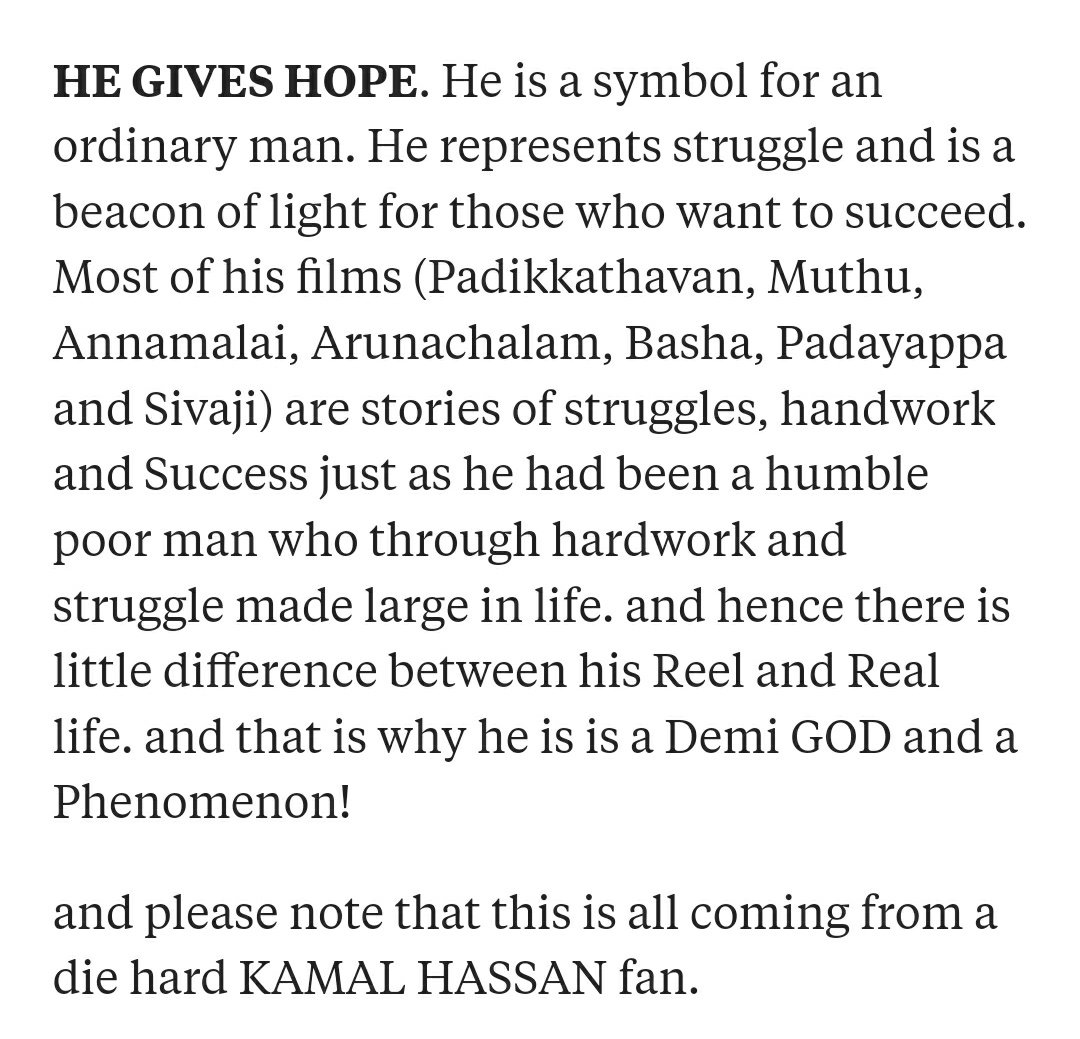 Rajni is someone to Look Up to. Now I Say Off Screen.Obama have haters, MGR had haters, Y not Rajni hav?But how he is Symbol of Hope
