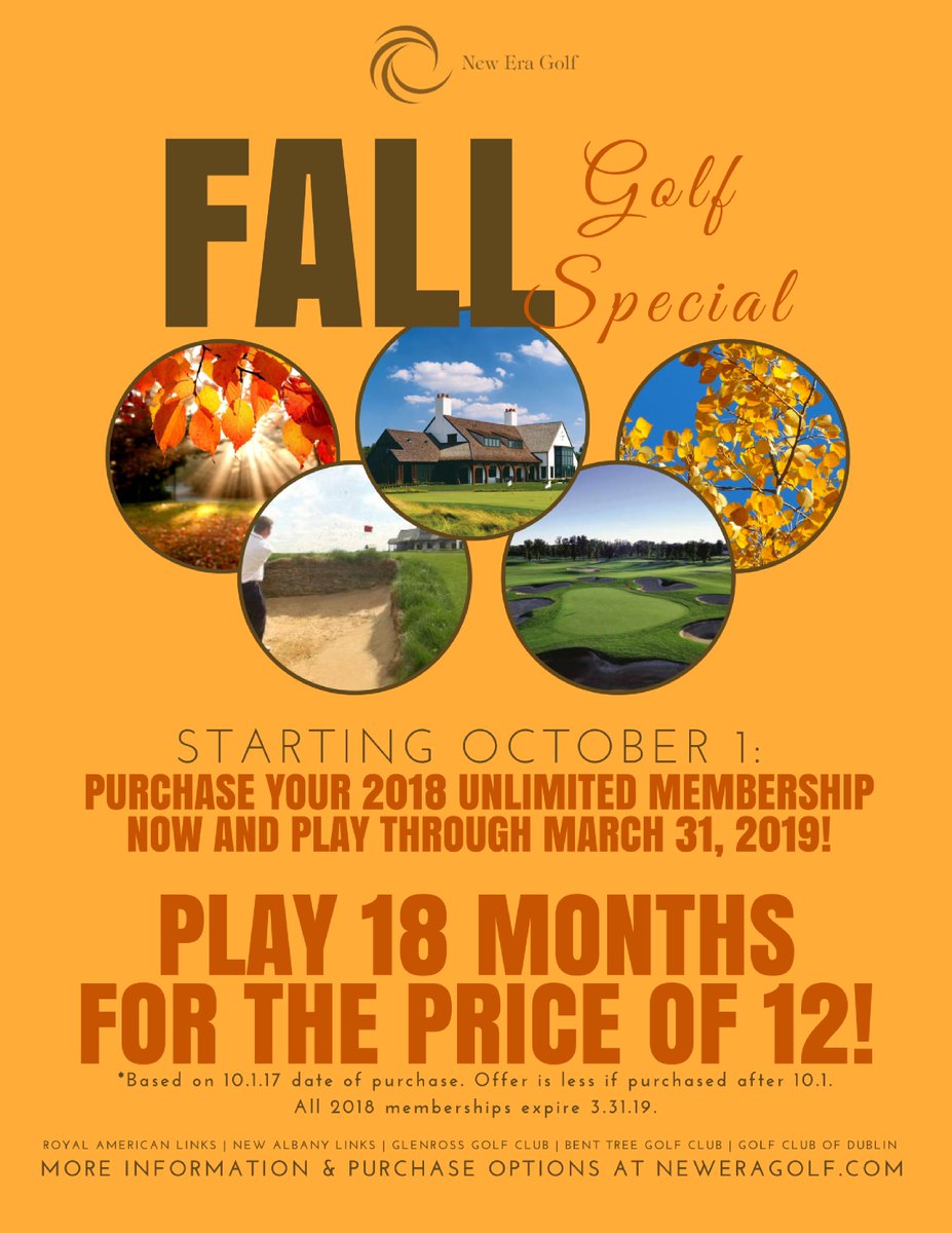 golfbenttree's tweet photo. 2018 Memberships - Join the New Era family TODAY and $AVE! Rates: https://t.co/WbWPIX0GGC | Package Details: https://t.co/vc6awoaEcp https://t.co/vXvhRgdfjZ