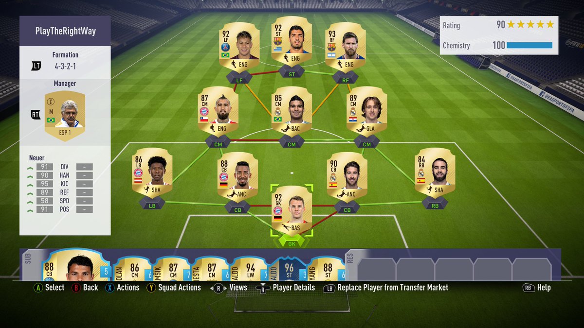 Current FIFA 18 team! Most likely will be my team for the 1st weekend league as well