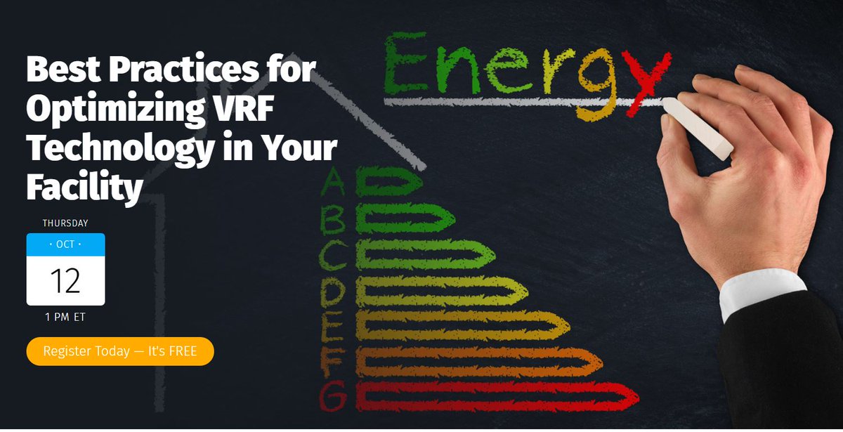 WickFisherWhite's tweet image. Webinar:  Best Practices for Optimizing #VRFTechnology in Your Facility  10/12 1pm.  #FacilitiesMgmt #mepengineers facilitiesnet.com/webcasts/detai…