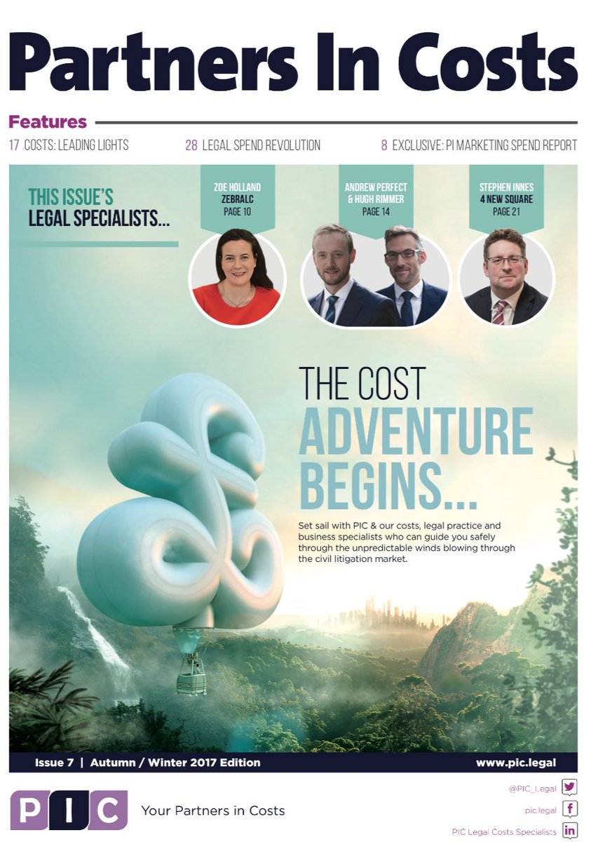PIC_Legal's tweet photo. Our #PartnersInCosts Autumn edition is now online to read https://t.co/BcVzBFE9Yv #PIC21 #CostsLaw #Costs https://t.co/MiKuKrH4FK