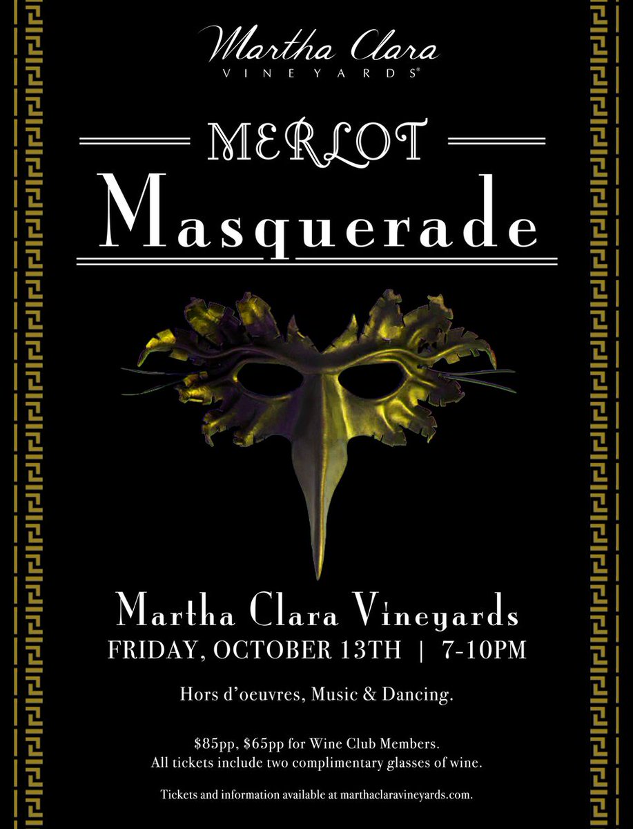 LIMerlot's tweet photo. Get tix to @Marthaclara's mysterious #MerlotMasquerde! Music, dance, masks & of course #merlot! Oct 13th. #KnowMerlot #MerlotMe https://t.co/lqinNm9JLe
